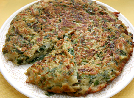 葉玉ねぎのじゃが焼き